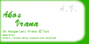 akos vrana business card